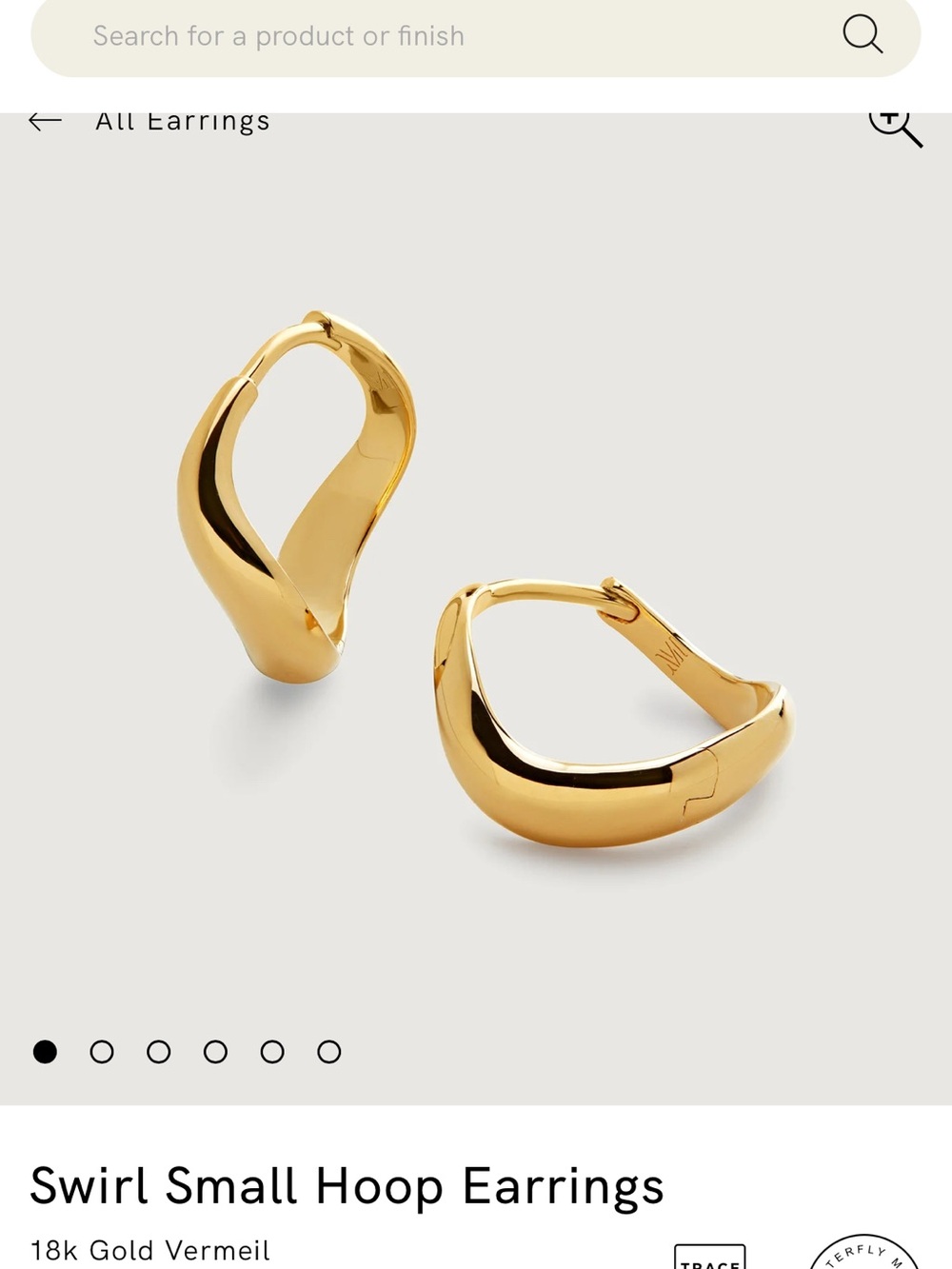 Monica Vinader Swirl Small Hoop Earrings